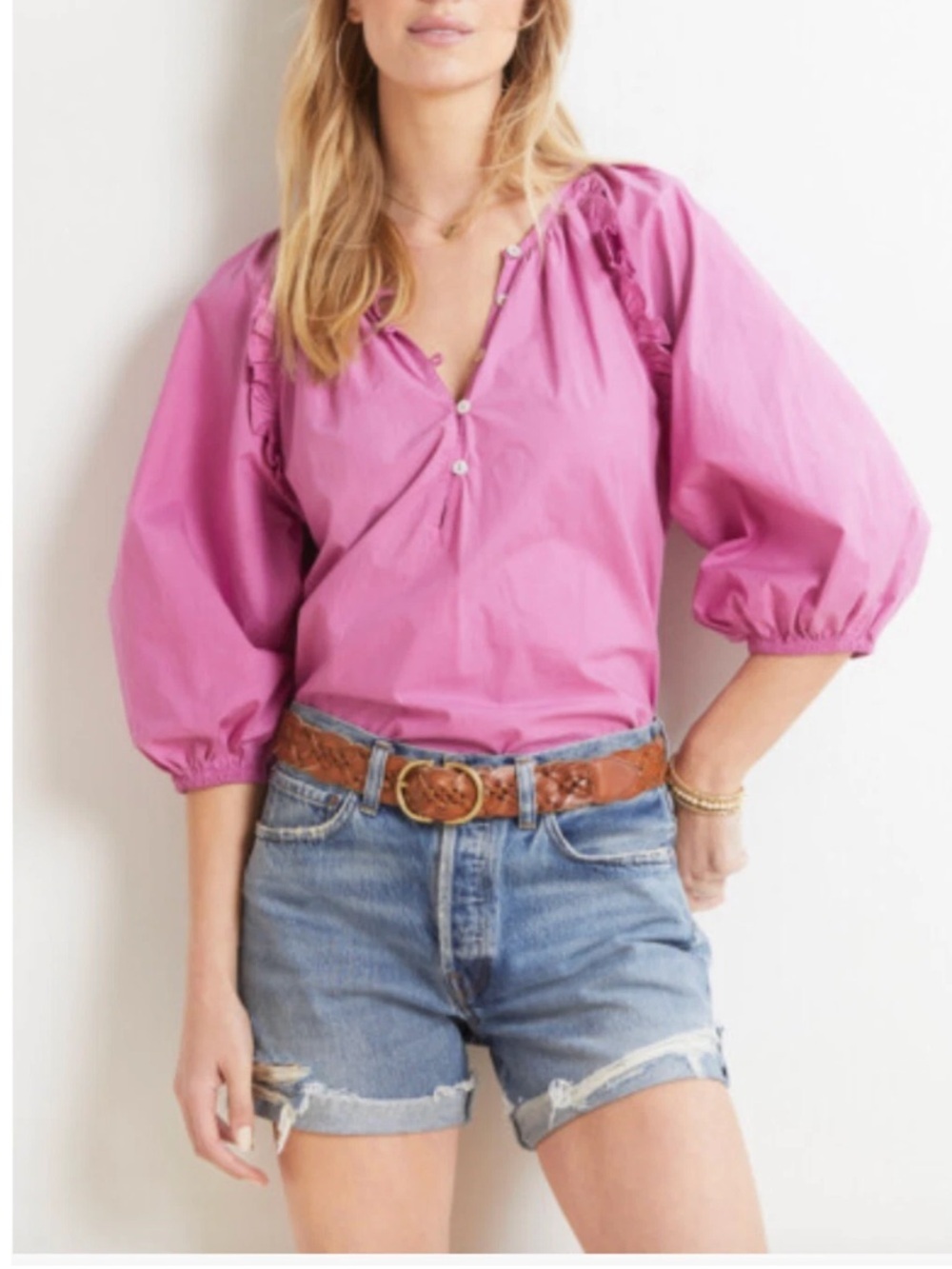Cleobella Jess blouse in azalea purple Small